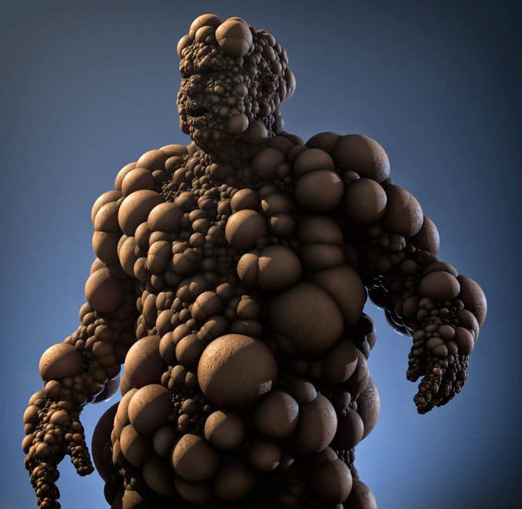 Este artista 3D hace algunas cosas raras con formas humanas