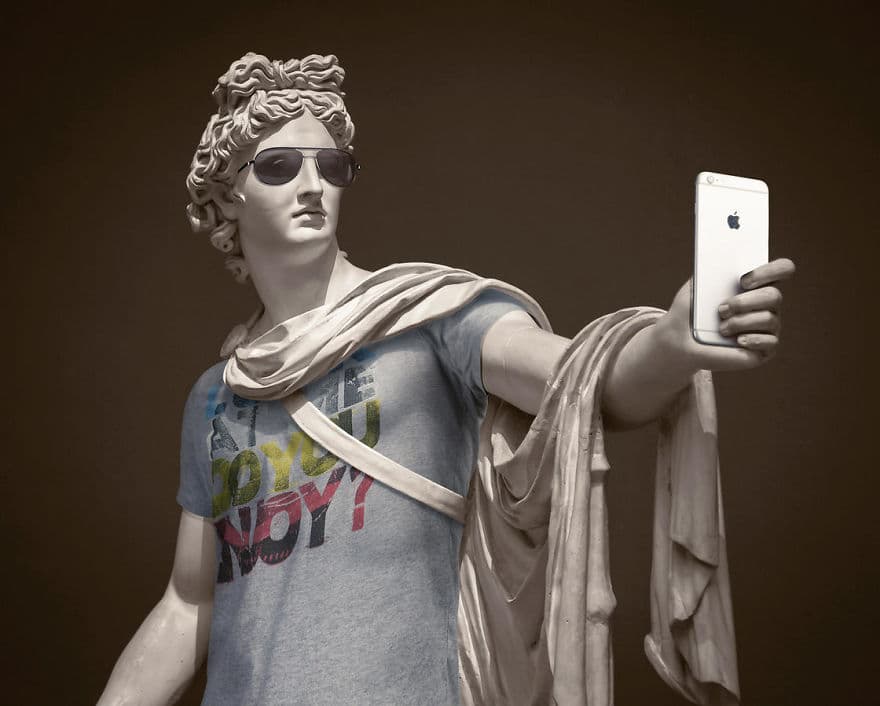 9 esculturas clásicas vestidas de hipsters