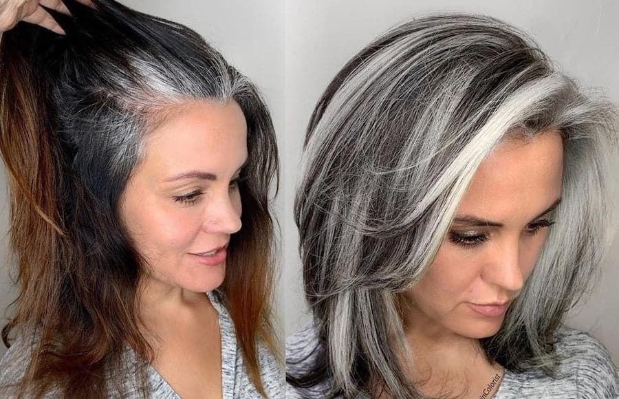 Un estilista motiva a sus clientes a aceptar sus canas.