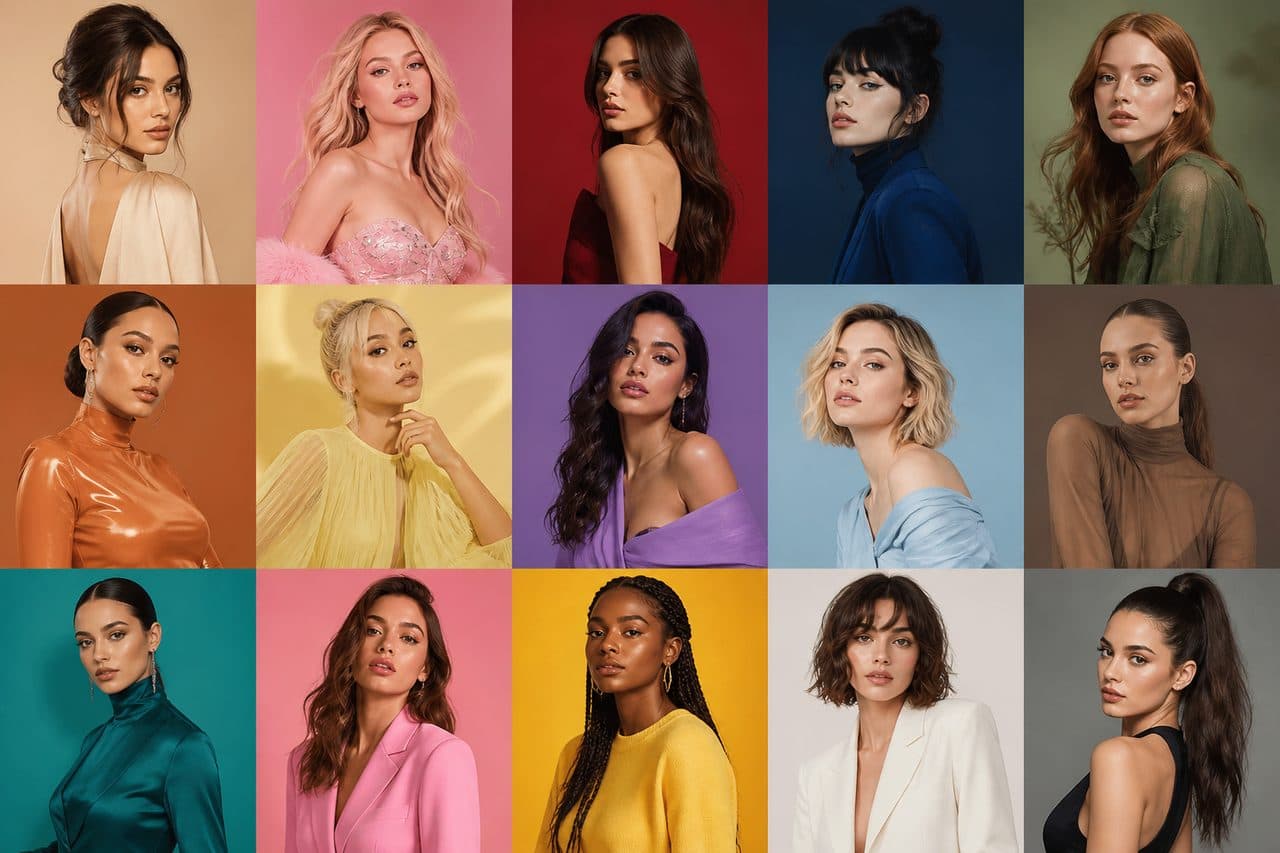 15 famosas reimaginadas según su paleta de color