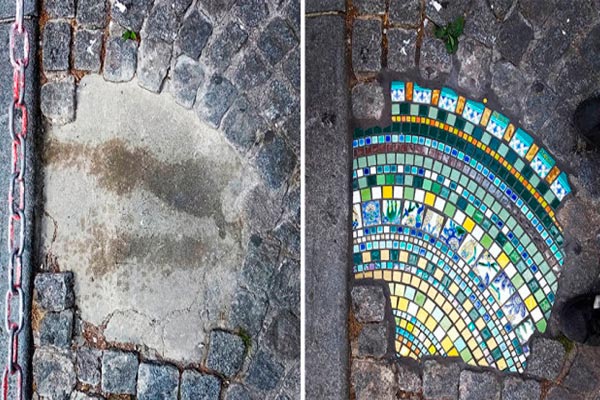 baches con coloridos mosaicos