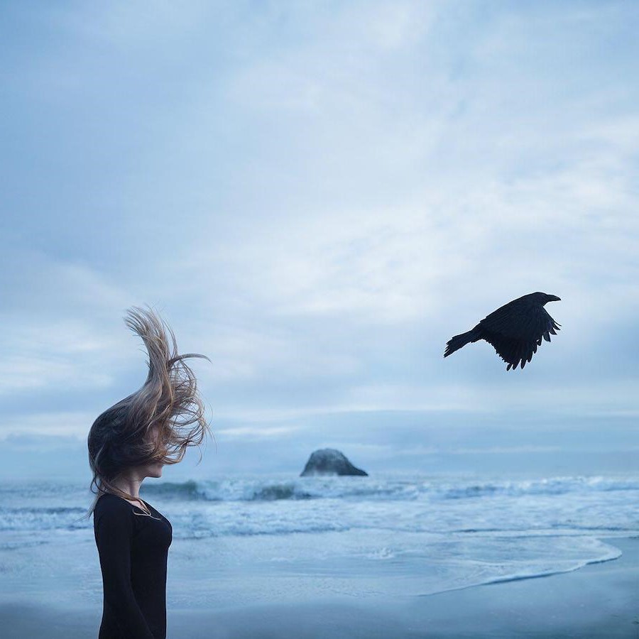 Pájaro |: Fotografía surrealista que explora el solitario mundo interior del hombre. bayas de cerebro