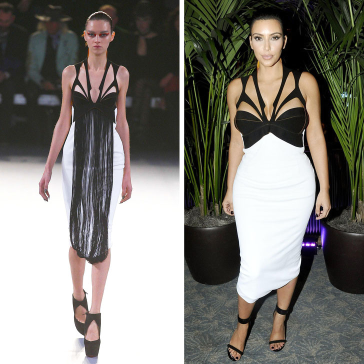 Kim Kardashian - Thierry Mugler |: ¿Quién lo lució mejor? 12 vestidos que las famosas sacaron de la pasarela | su belleza
