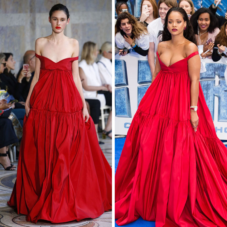 Rihanna - Giambattista Valli |: ¿Quién lo lució mejor? 12 vestidos que las famosas sacaron de la pasarela | su belleza