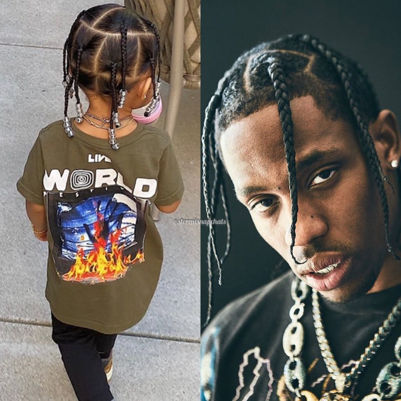 El padre de Stormi, Travis Scott Stormi Webster disfrazado de mamá Kylie y papá Travis son totalmente adorables | su belleza