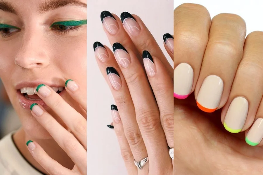 Manicura francesa colorida |: 8 ideas frescas de manicura francesa | su belleza