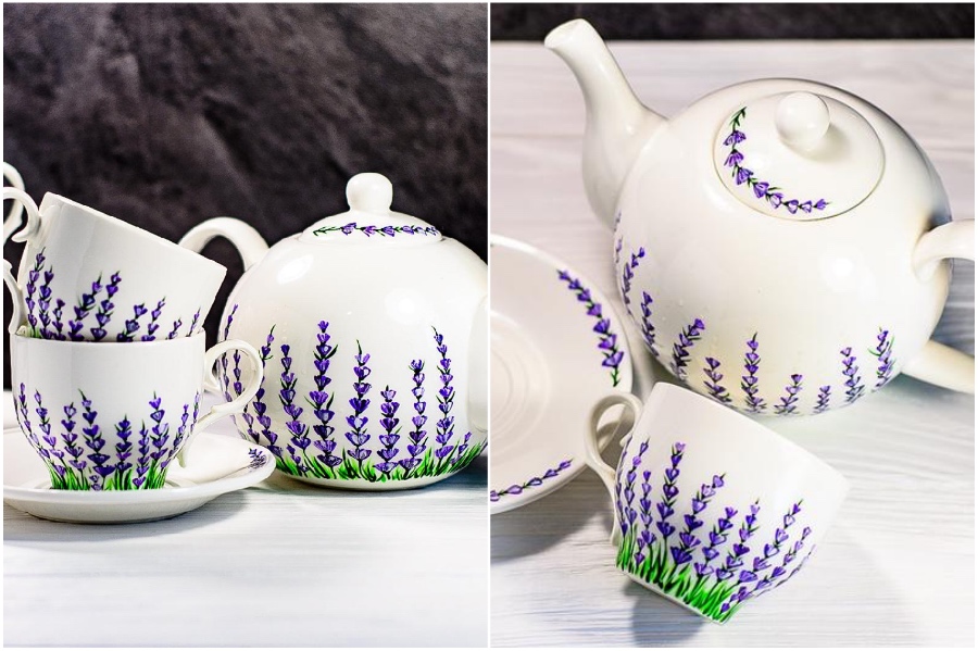 Tienda de Etsy | Tazas y teteras de cristal pintadas a mano que te alegrarán el día His Beauty