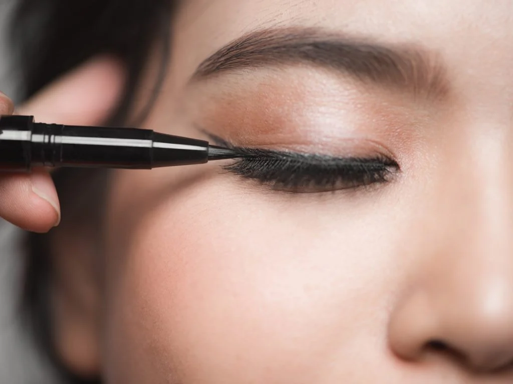 delineador líquido en la línea de flotación superior de los ojos Cómo aplicar el rímel como un profesional | su belleza