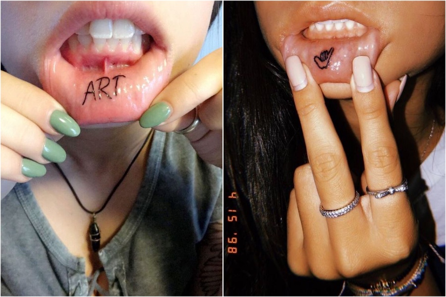 28 lindas ideas de tatuajes de labios para niñas # 10 | su belleza