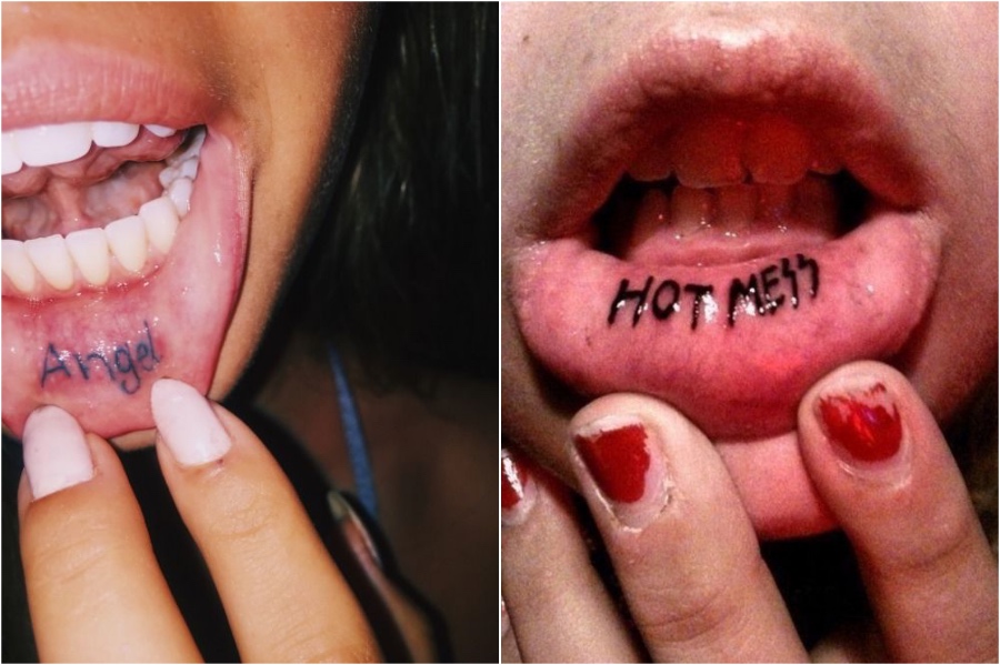 28 lindas ideas de tatuajes de labios para niñas # 11 | su belleza