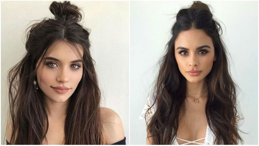 Moño medio desordenado | 12 peinados bastante largos para el otoño de 2019 | su belleza