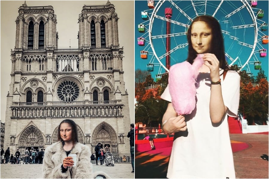 Mona Lisa como blogger de viajes