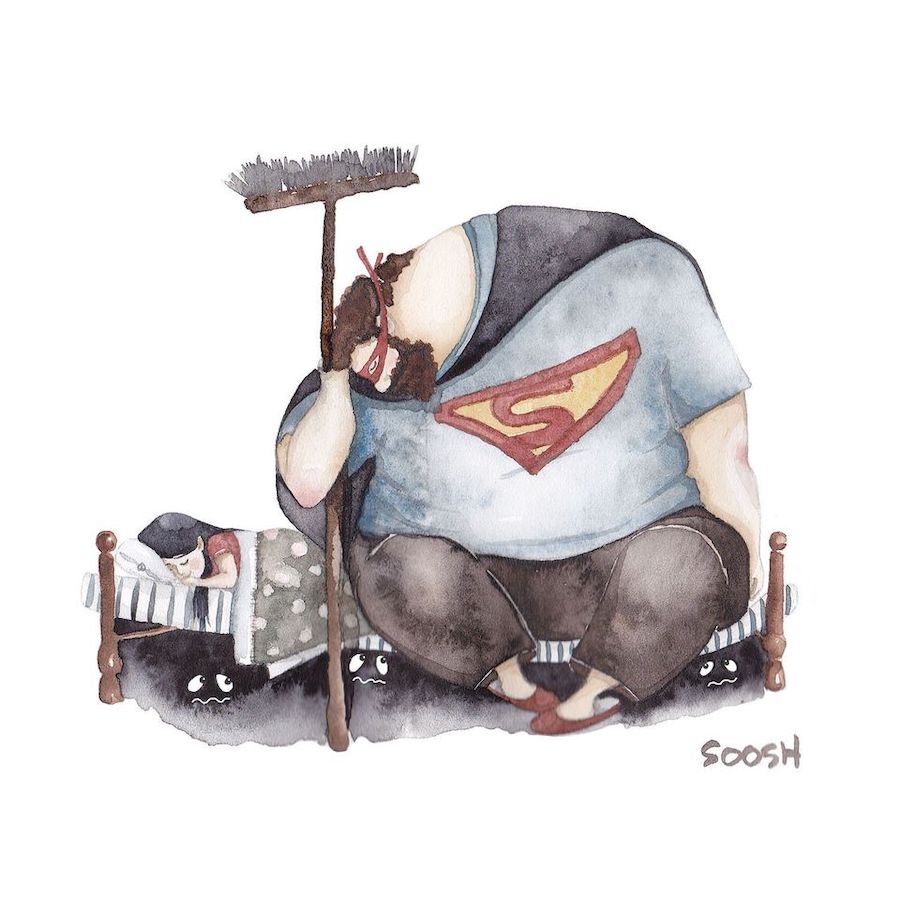 #8 | Conmovedoras ilustraciones de padre e hija de Sosh His Beauty