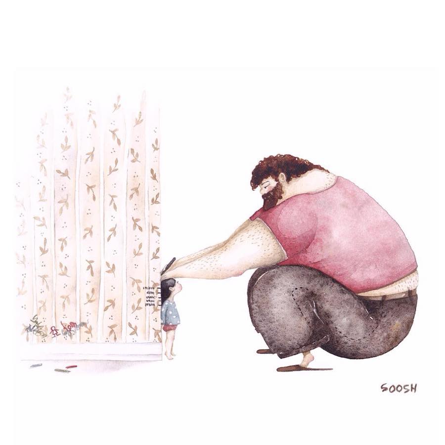 #9 | Conmovedoras ilustraciones de padre e hija de Sosh His Beauty