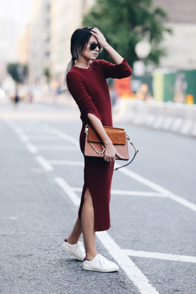 Vestido largo de punto | 9 ideas elegantes y sencillas para trajes de Acción de Gracias | su belleza